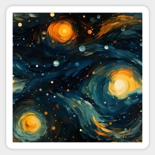 Van Gogh Starry Night Outer Space Pattern 26 Sticker